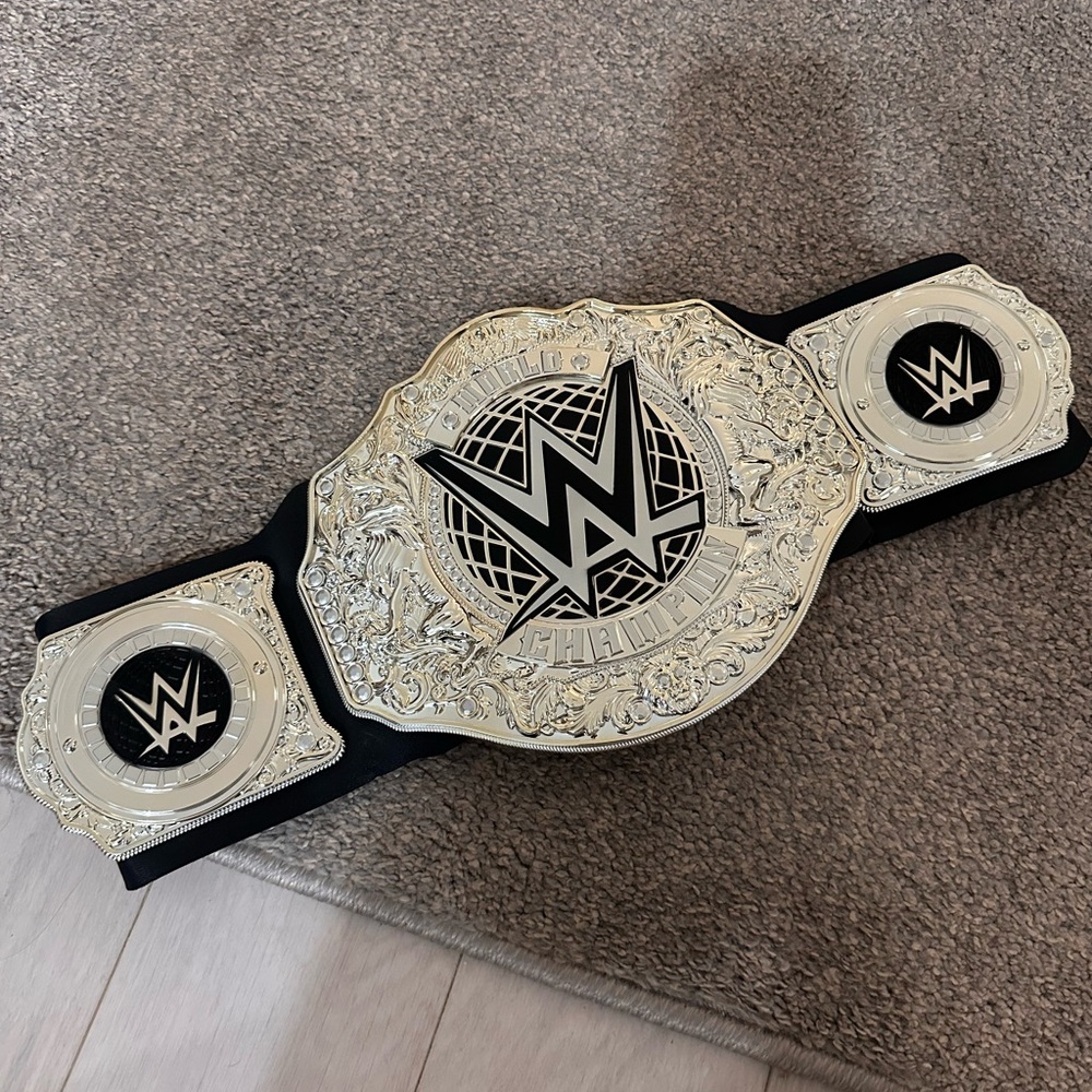 WWE Championship Belt with Black and Silver Accents